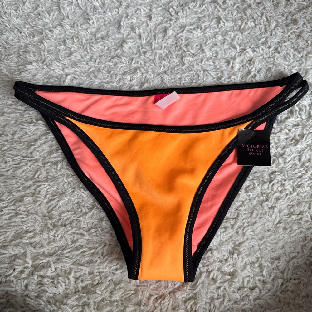 Victoria's Secret Neon Orange and Coral Bikini Bottom